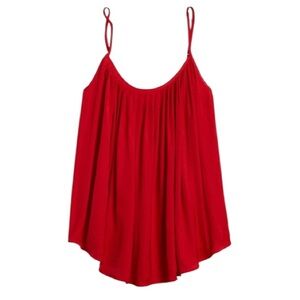 Odin & Ivy Women’s Red Strappy Flare Swing Spaghetti Strap Cami Blouse Top